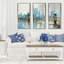 "Teal City Shadows" par Ruane Manning, reproduction de 3 pièces sur toile flottante-62940505