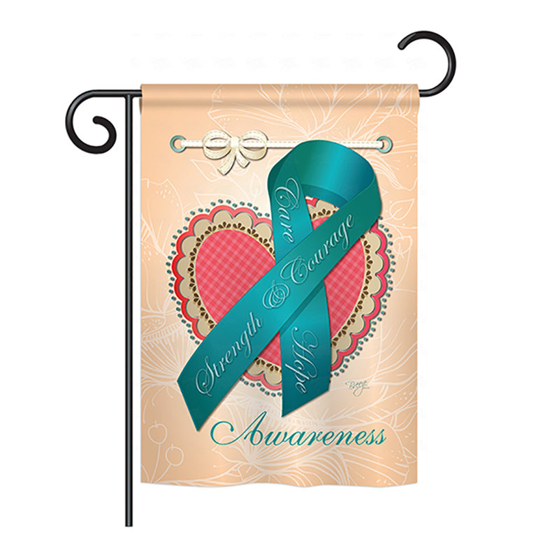 Drapeau de maison / jardin ovarien en polyester à 2 côtés Ovar Awaress, H 40 po x l 28 po