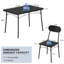 Ensemble de salle à manger 4 personnes Whipton, ensemble de table de salle à manger rustique 5 pièces pour 4 personnes, ensemble de table et chaises de cuisine industrielle avec structure en métal, mobilier de salle à manger peu encombrant (ensemble de 5)-1834129527