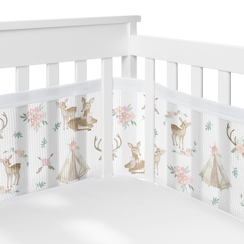 Literie 6p pour lit de bébé Woodland Deer Floral Girl Sweet Jojo Designs