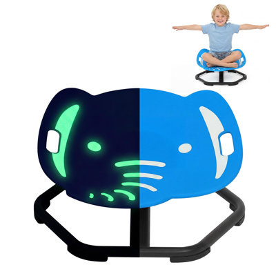 Fauteuil pivotant sensoriel éléphant Glow-in-the-Dark pour enfants autistes, siège pivotant multifonctionnel pour s'asseoir et pivoter, jouet sensoriel d'équilibre pour les enfants ayant un TDA / H SPD, cadeau idéal pour les garçons filles de 3 ans et plus