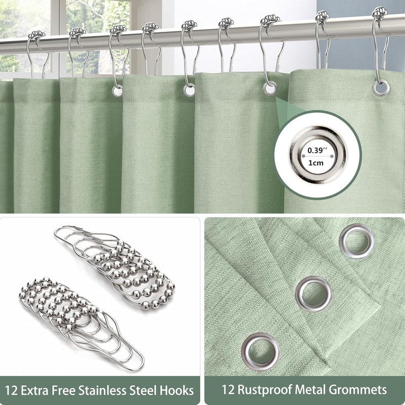 Polyester Shower Curtain, Sage Green