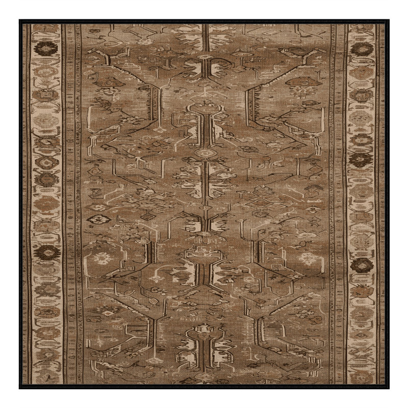 Machine Washable Turkish Brown Area Rug, Square 7'