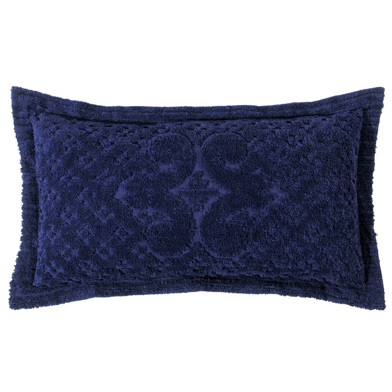 Ashton Collection 100% Cotton Chenille Tufted Pillow Sham with Medallion Pattern, Machine Washable Pillow Cover for All Season