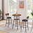 Round Bar Stool Set With Shelf, Upholstered Stool With Backrest