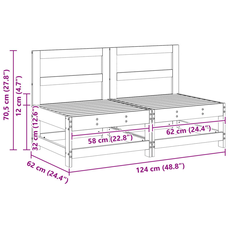124cm Wide Patio Sofa