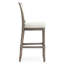 Tabouret de bar 31 po de hauteur gris patiné avec siège et dossier rembourrés gris, 1 pièce