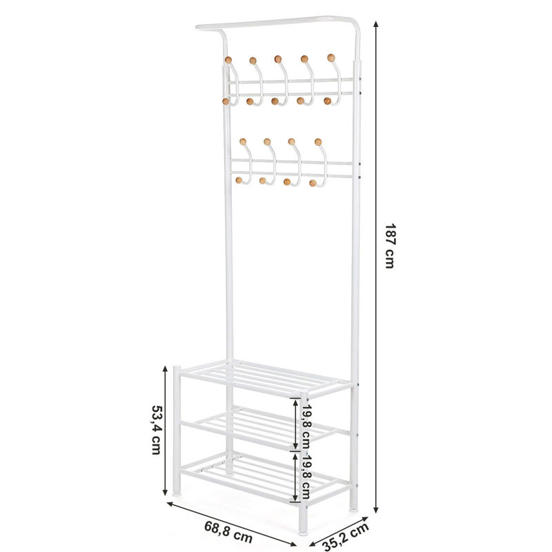 Akke Hall Tree 68.8cm Wide, White