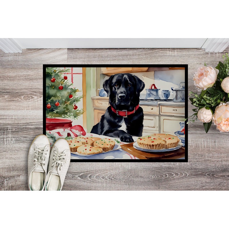 Paillasson antidérapant pour l'intérieur Christmas Retriever, L 24 po x L 36 po