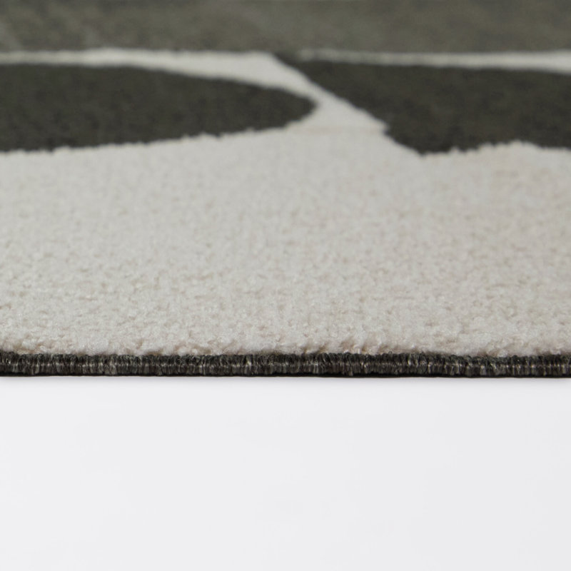 Ortman Cream/Black Modern Art Deco Area Rug, 5'3" x 7'