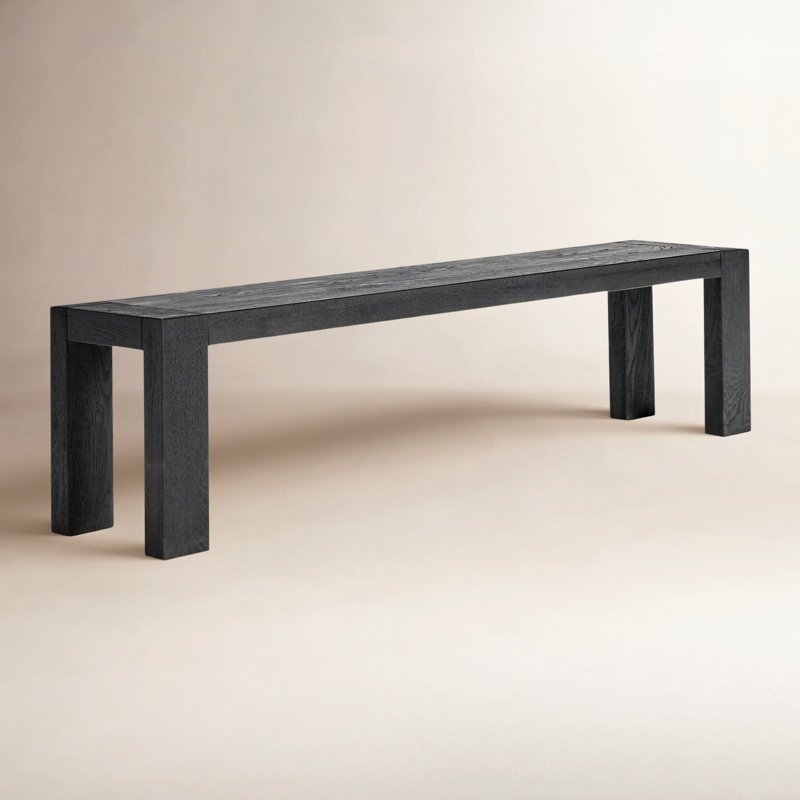 Banc en bois Block, Noir