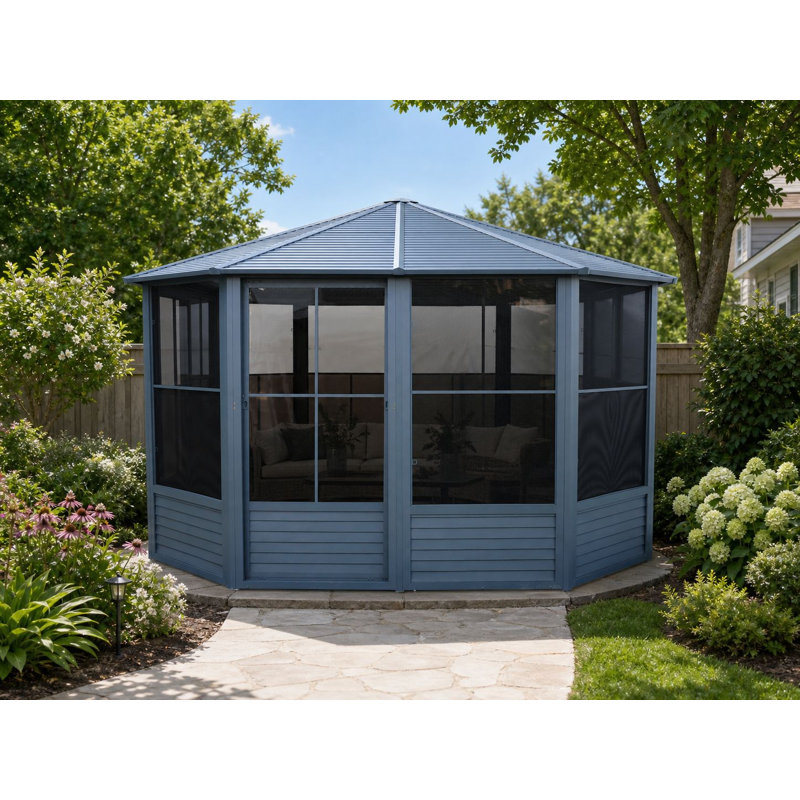 Florence Solarium with Metal Roof, Slate, Slate, 12 Ft. W x 12 Ft. D