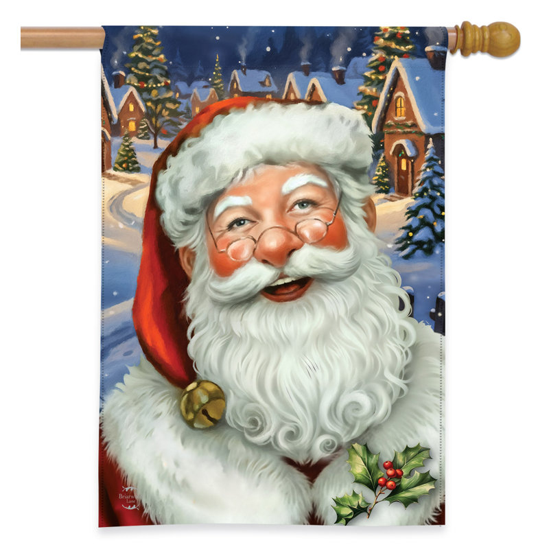 Drapeau de maison du Père Noël joyeux 28x40