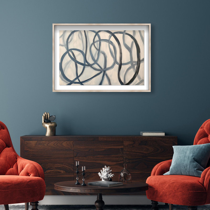 Oliver Gal Eternal Loop III Abstract - Luxury Shadowbox Framed Wall Art, 22" H x 32" W, Cream