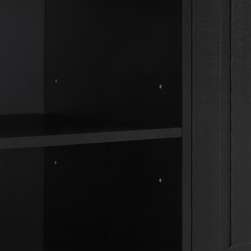 Grande armoire de rangement avec tablettes réglables et panier rabattable, Noir