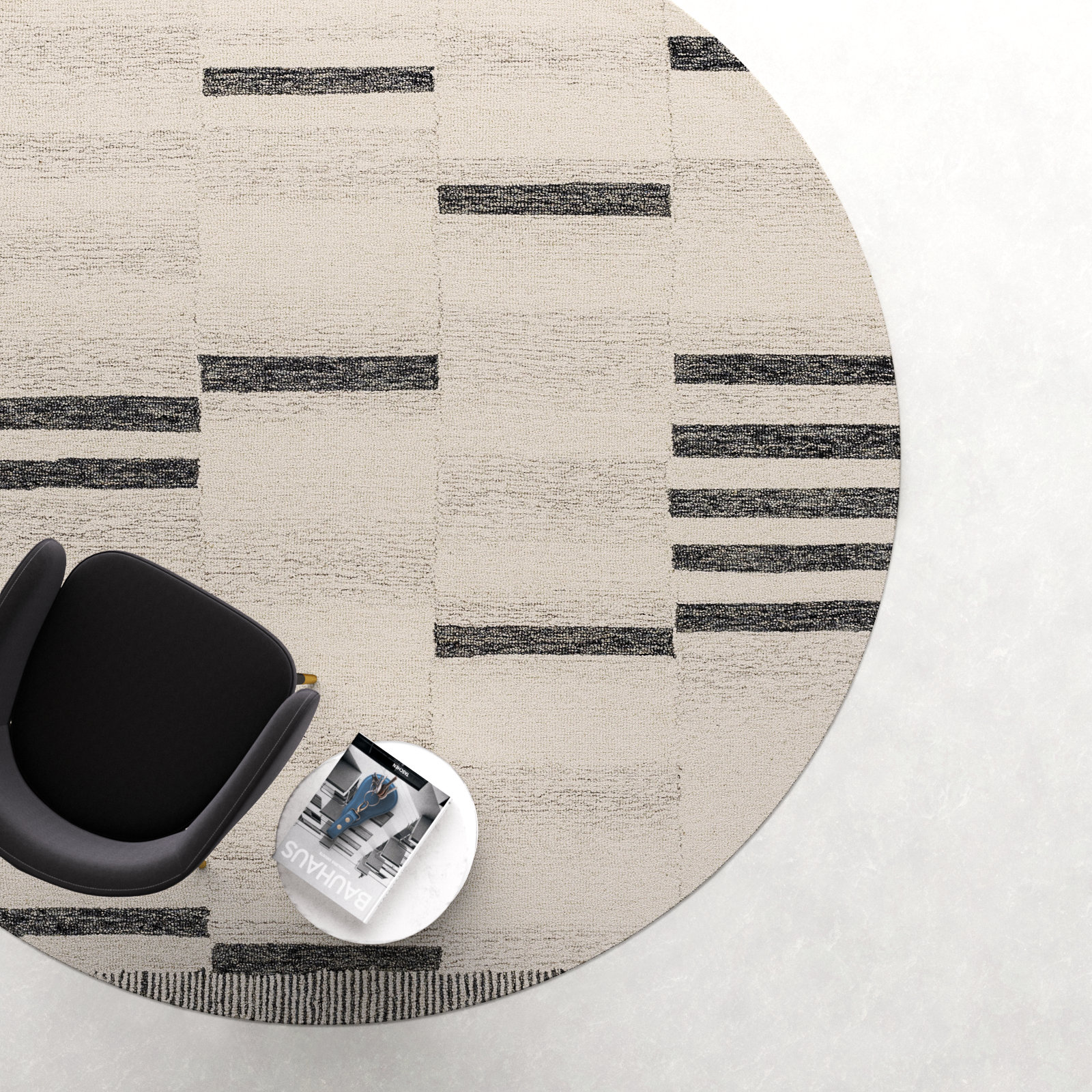 Uptown Hand-Tufted Geometric Rug, Round 8'