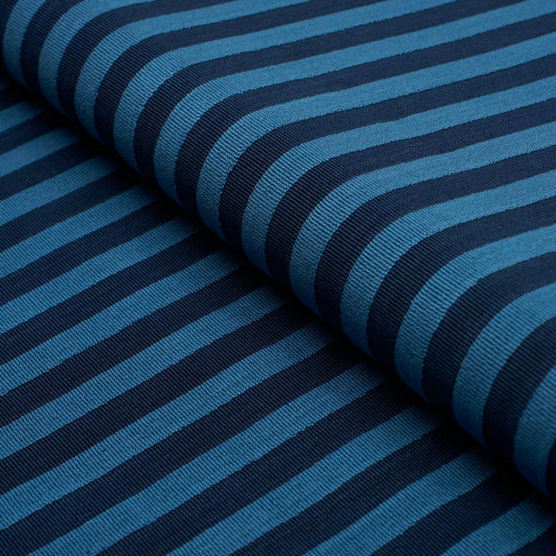 Schumacher X Laura Gonzalez Pipe Illusion Fabric, Blue
