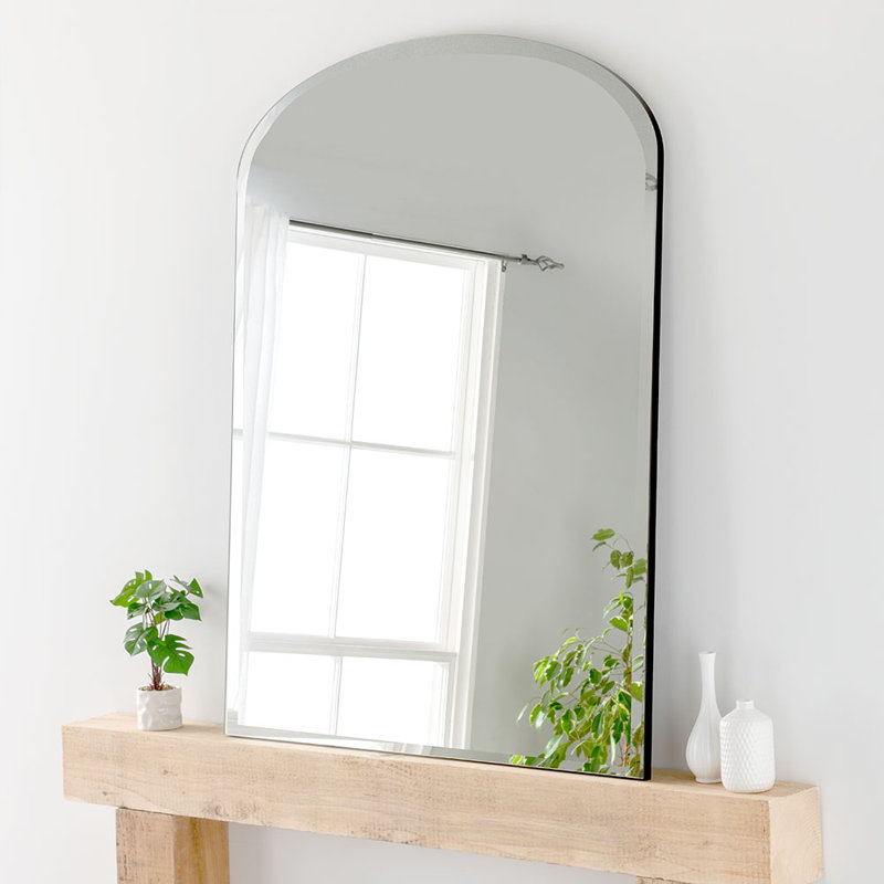 Isaian Wood Flat Mirror, Black