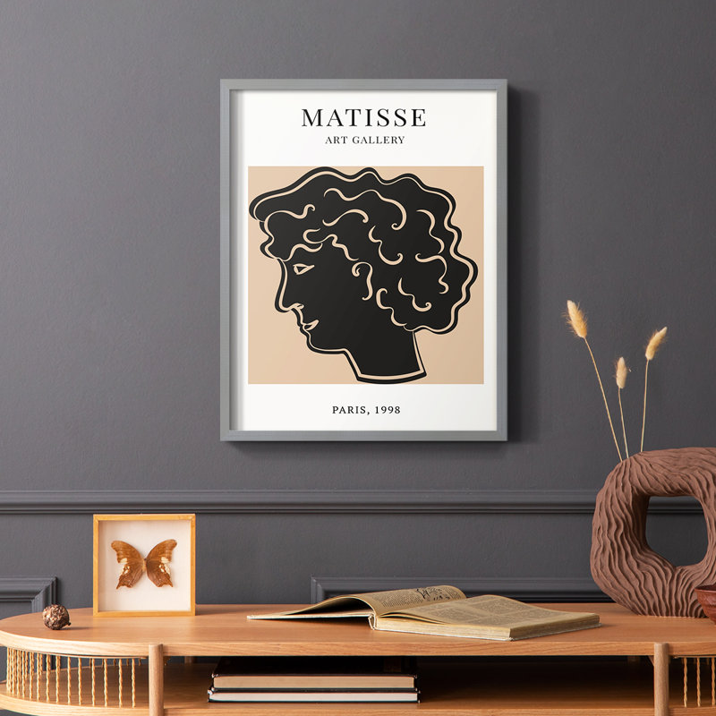 Matisse Cxxi, reproduction encadrée - bois massif, Gris, H 10 po x l 8 po