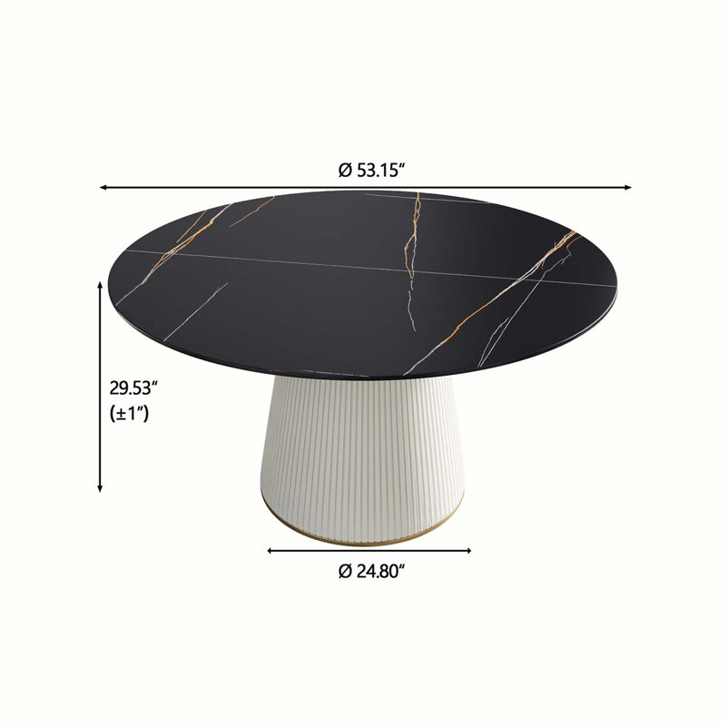 Iconie ronde, L 53,15 po x L 53,15 po, Noir