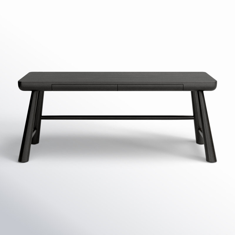 LORIK Solid Wood Writing Desk, Black