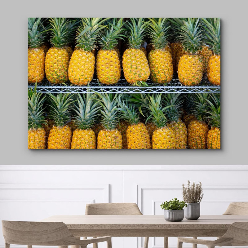 Tropical Island, vibrant, ananas vif, nourriture, cuisine, photographie de cuisine, décoration murale rustique