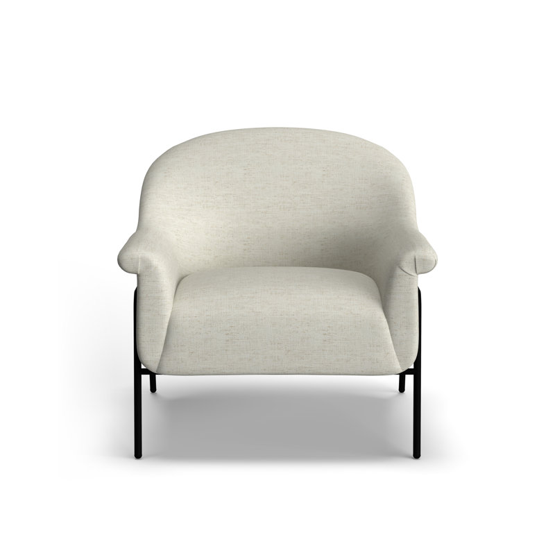 Chaise d'appoint avec pieds en métal noir, Neige