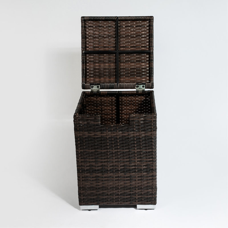 Couvercle de réservoir de propane 20Lbs - Brun foncé extérieur avec support en acier 16X16x22inch Cylindre de gaz de rangement 16x16x22in
