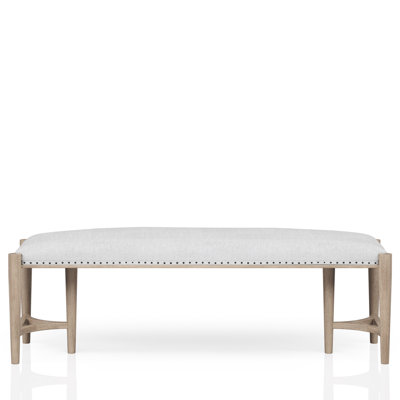 Élégant banc de couleur sable, siège rembourré, bases de triade, bases confortables, pièce de décoration intérieure