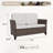 Outdoor Patio Multi-brown Wicker Rattan Spacious Seating Loveseat-106487397
