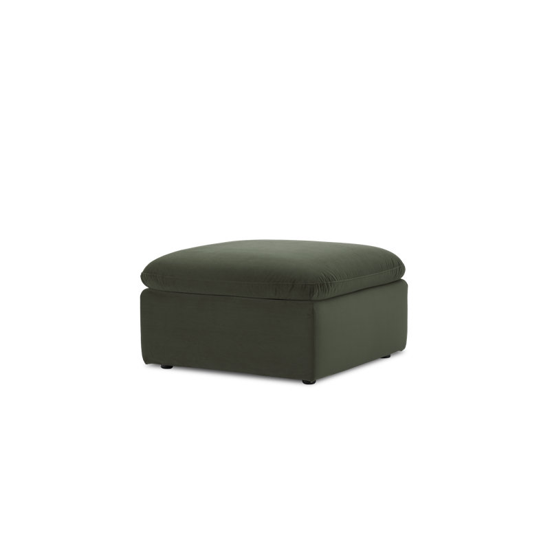 Ottoman Module With Fully Removable Washable Covers, Green