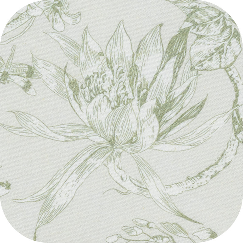 Floral Linen Blend Farmhouse Rod Pocket Curtains, 50" W x 63" L, Green