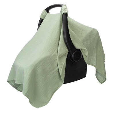 Comfy Cubs Baby Car Seat Cover - Soft, Breathable Bamboo Rayon and Muslin Cotton Blend - Lightweight Canopy for Sun, Bug, and Comfort Protection