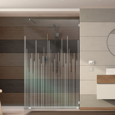 Panneau de douche en verre trempé de 29 1/2 po x H 75 po avec surface d'intimité givrée durable