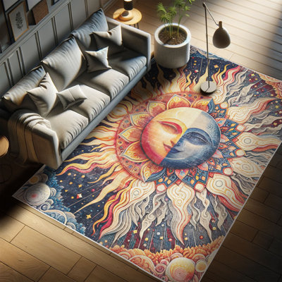 Machine Printed 177cm X 122cm Area Rug