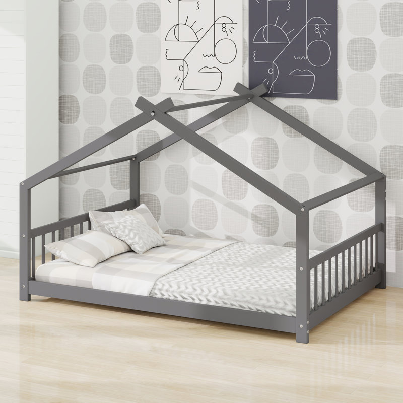 Lit en bois House House, Gris