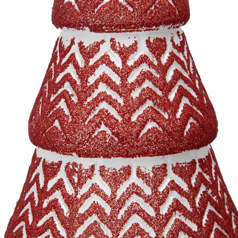 5X5x10'' Red Glittered Christmas Tree