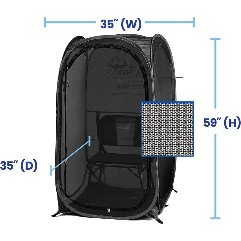 1-Person Pop-Up Mesh Screen Pod - Bug & Mosquito Protection, Upf 50 Sun Shield, 270-Degree View, Easy Setup, Lightweight Design