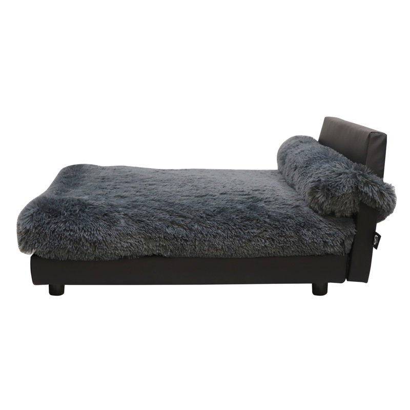 Lit orthopédique pour animaux Mid-Century, gris, Grand (H 18 po x l 24 po x P 36 po)