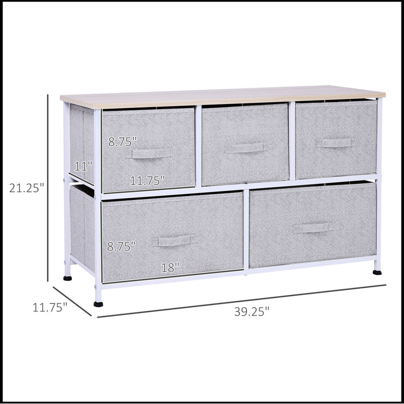 Rangement horizontal 40 po 5 tiroirs