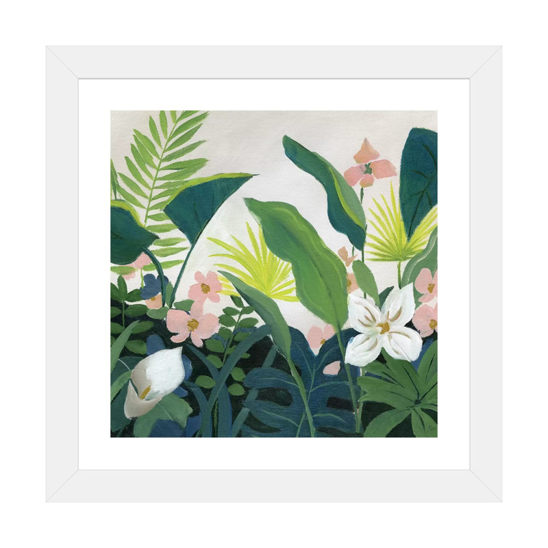 «Tropics» par Nan - reproduction imprimée, Cadre blanc, H 24 po x l 24 po x p 1 po