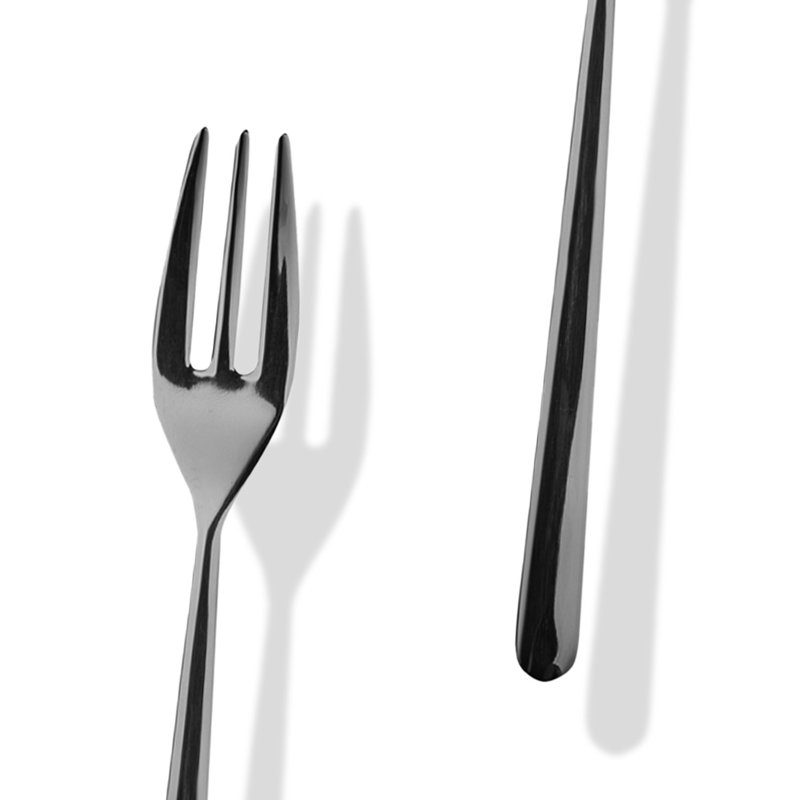Ensemble de service (fourchette et cuillère) Linea, Or noir