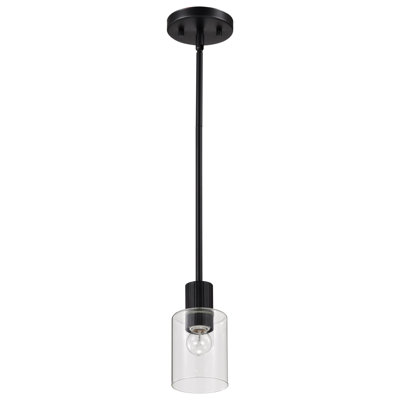 Miltona - Mini Pendant - Matte Black with Clear Glass