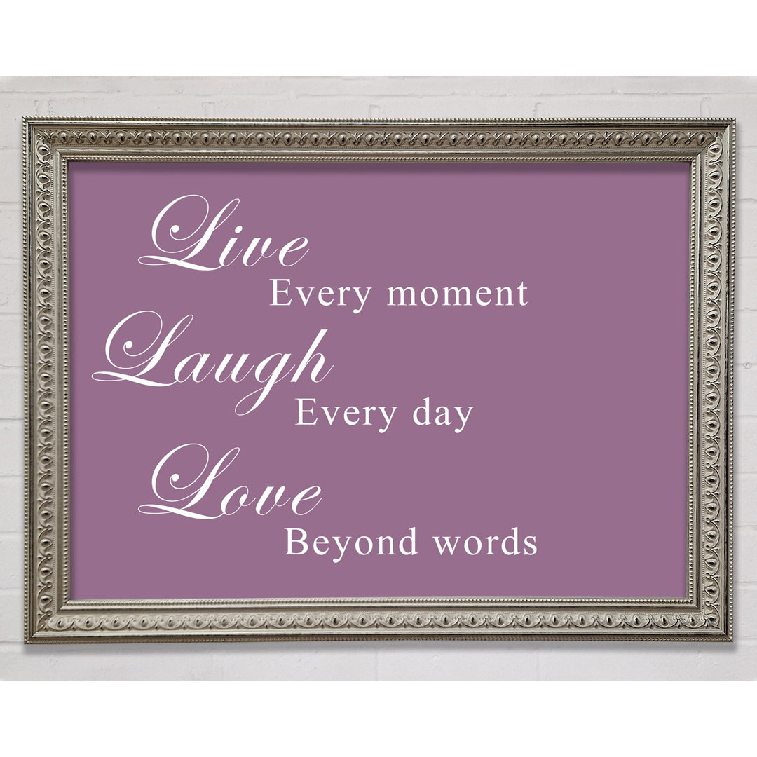 Gerahmtes Leinwandbild Love Quote Live Laugh Love White