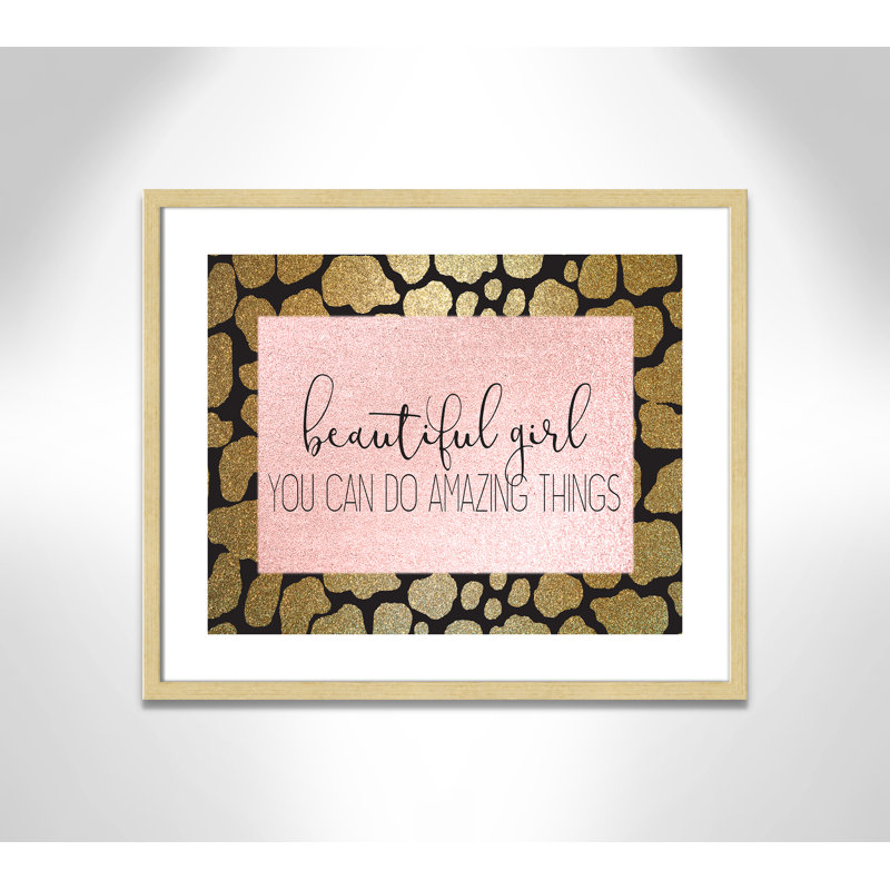 Impression sur papier Amazing Things, H 21,5 po x l 25,5 po x P 1,19 po, Encadré de boîte champagne
