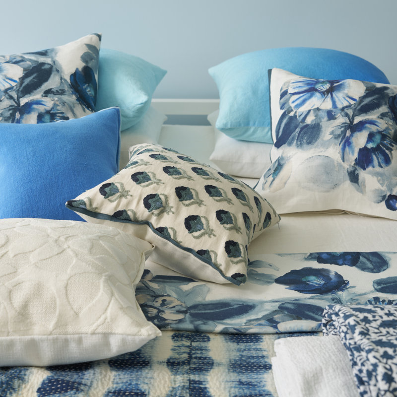 Camellia Indigo Decorative Pillow