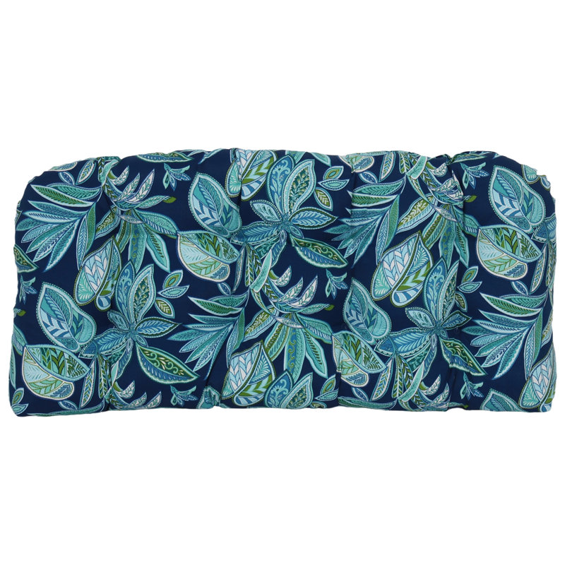 Ensemble de coussins de canapé d'extérieur à dossier arrondi (ensemble de 3), Bleu / floral marine Crestwood