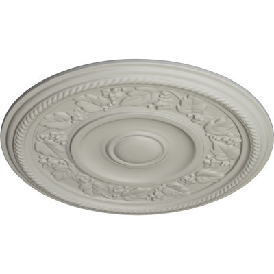 Endurathane Tyrone Ceiling Medallion, 16 1/8"OD x 3/4"P (Fits Canopies up to 6 3/4"), Hand-Painted Pot of Cream Finish