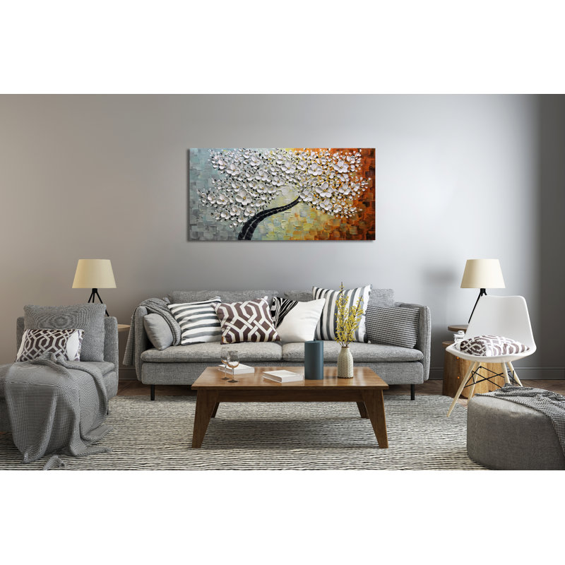 Fleur de baril rouge - peinture sur toile tendue
