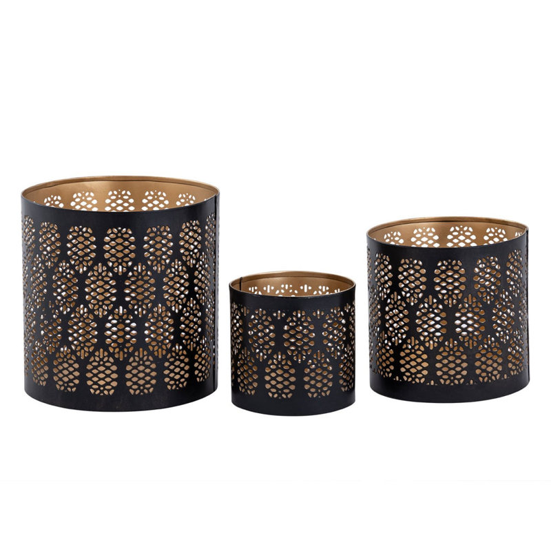 3 Piece Metal Tealight Holder Set